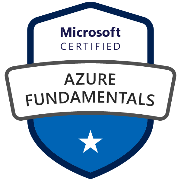 Azure Fundamentals da Microsoft certification badge