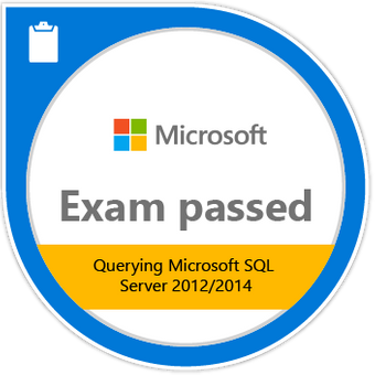 Imagem da badge referente à certificação Querying Microsoft SQL Server 2012/2014